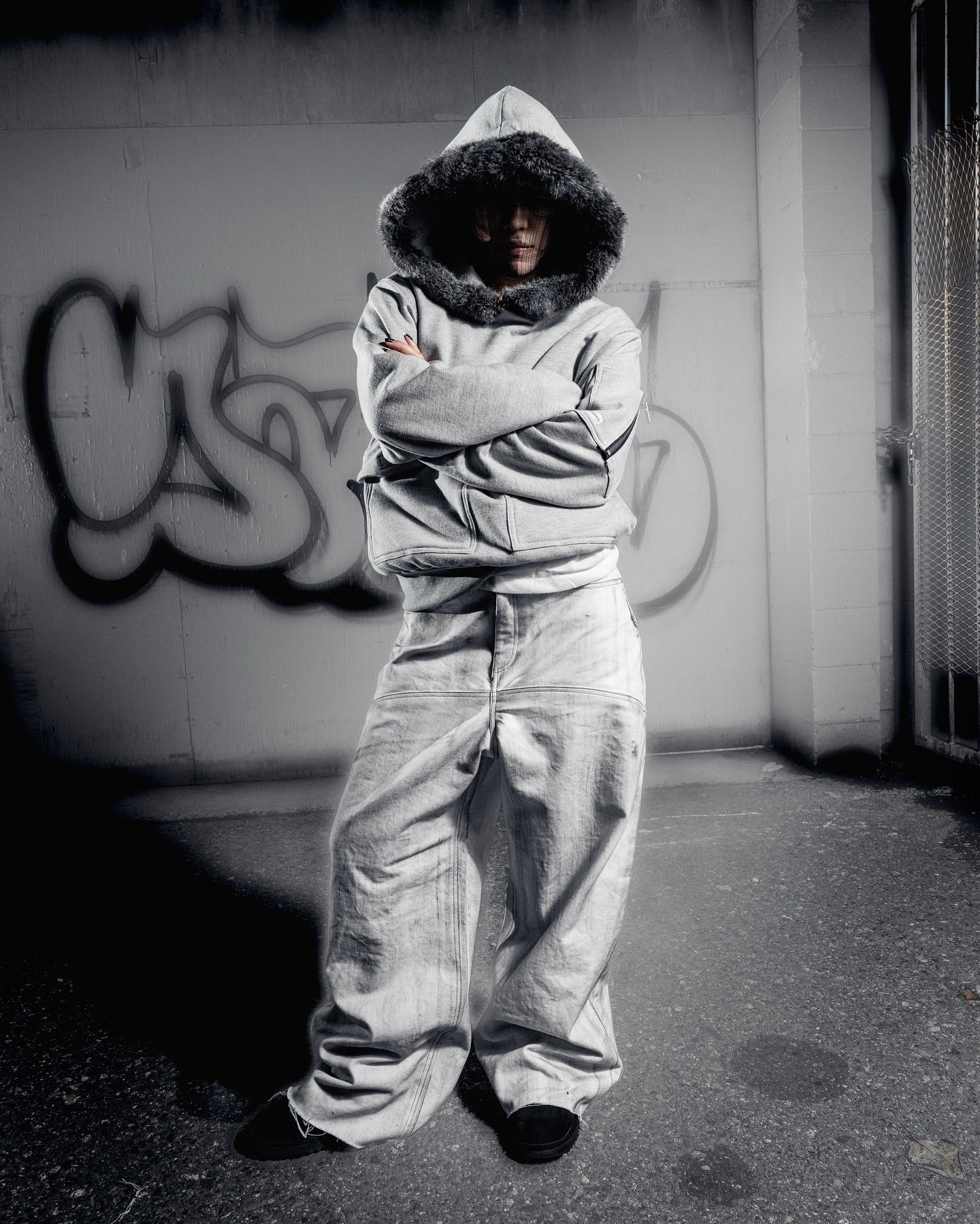 2AM STUDIOS FUR BOMBER HOODIE