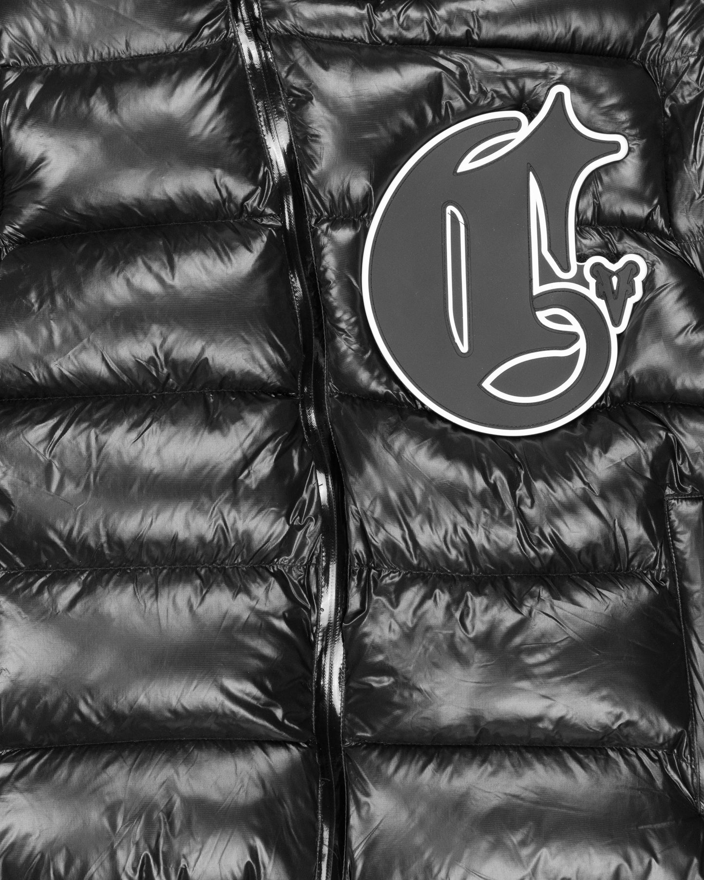 Shiny Black Technical Puffer