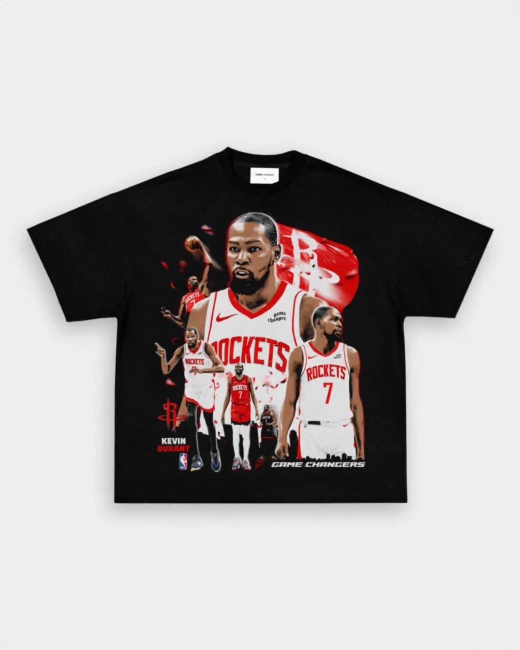 VOTY black Rockets kevin durant basketball graphic t-shirt front view