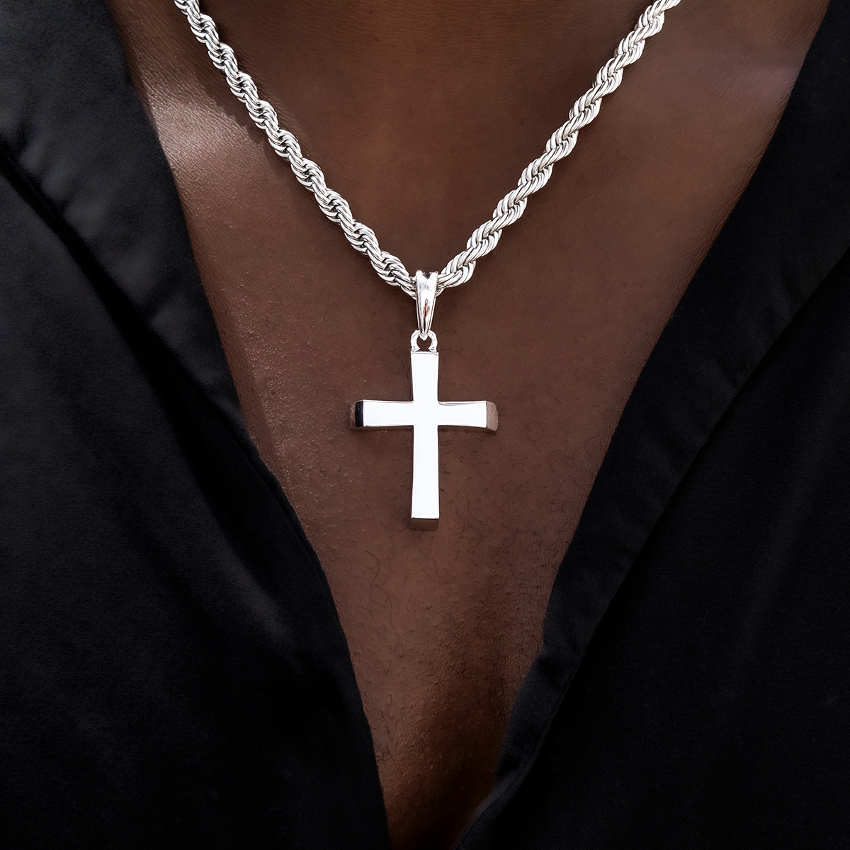 Micro Simple Cross Pendant in Yellow Gold