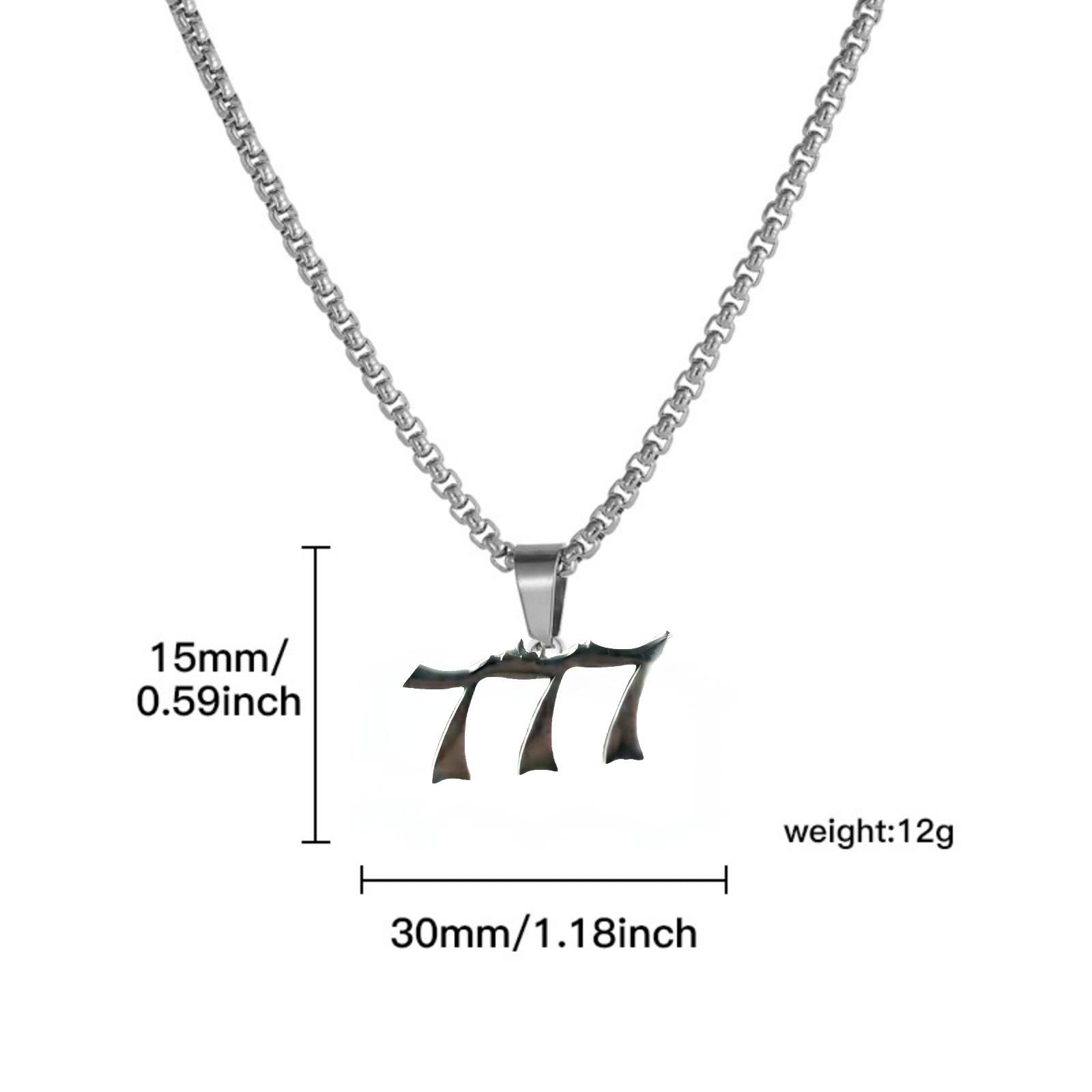 Custom 999Stainless Steel Necklace, Hiphop Punk Rock Pendant Titanium Jewelry, Numerology Gift for Women & Men