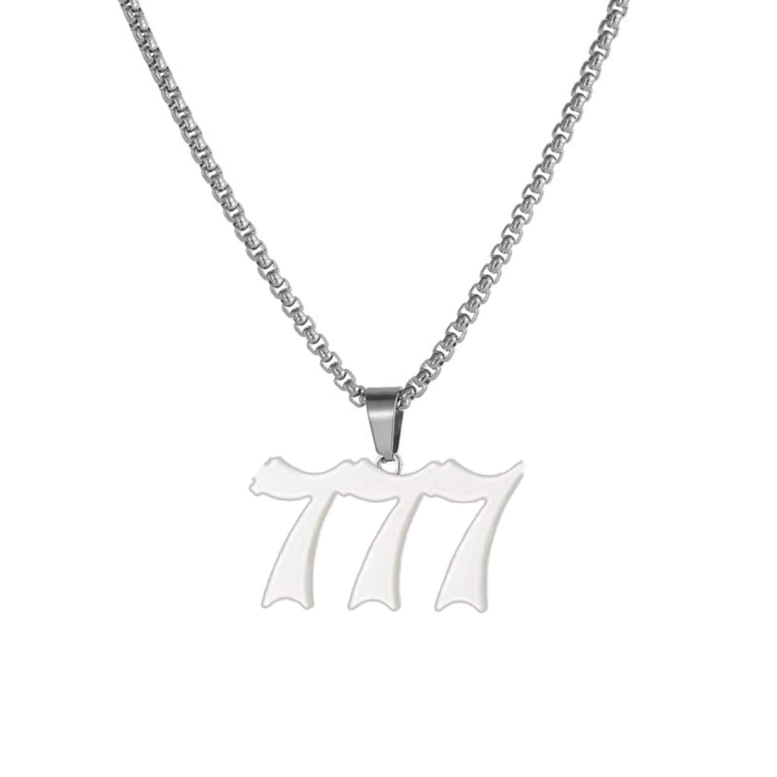 Custom 999Stainless Steel Necklace, Hiphop Punk Rock Pendant Titanium Jewelry, Numerology Gift for Women & Men