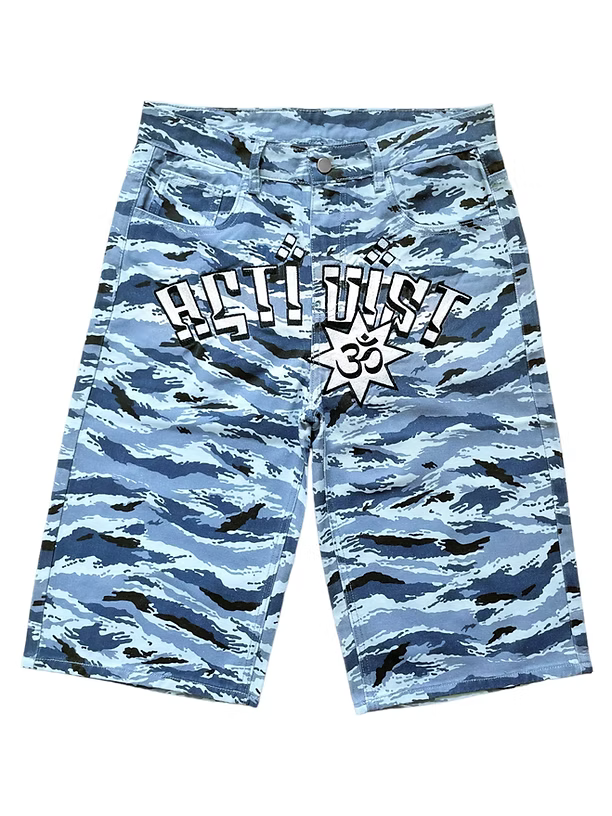 Camo Denim Shorts