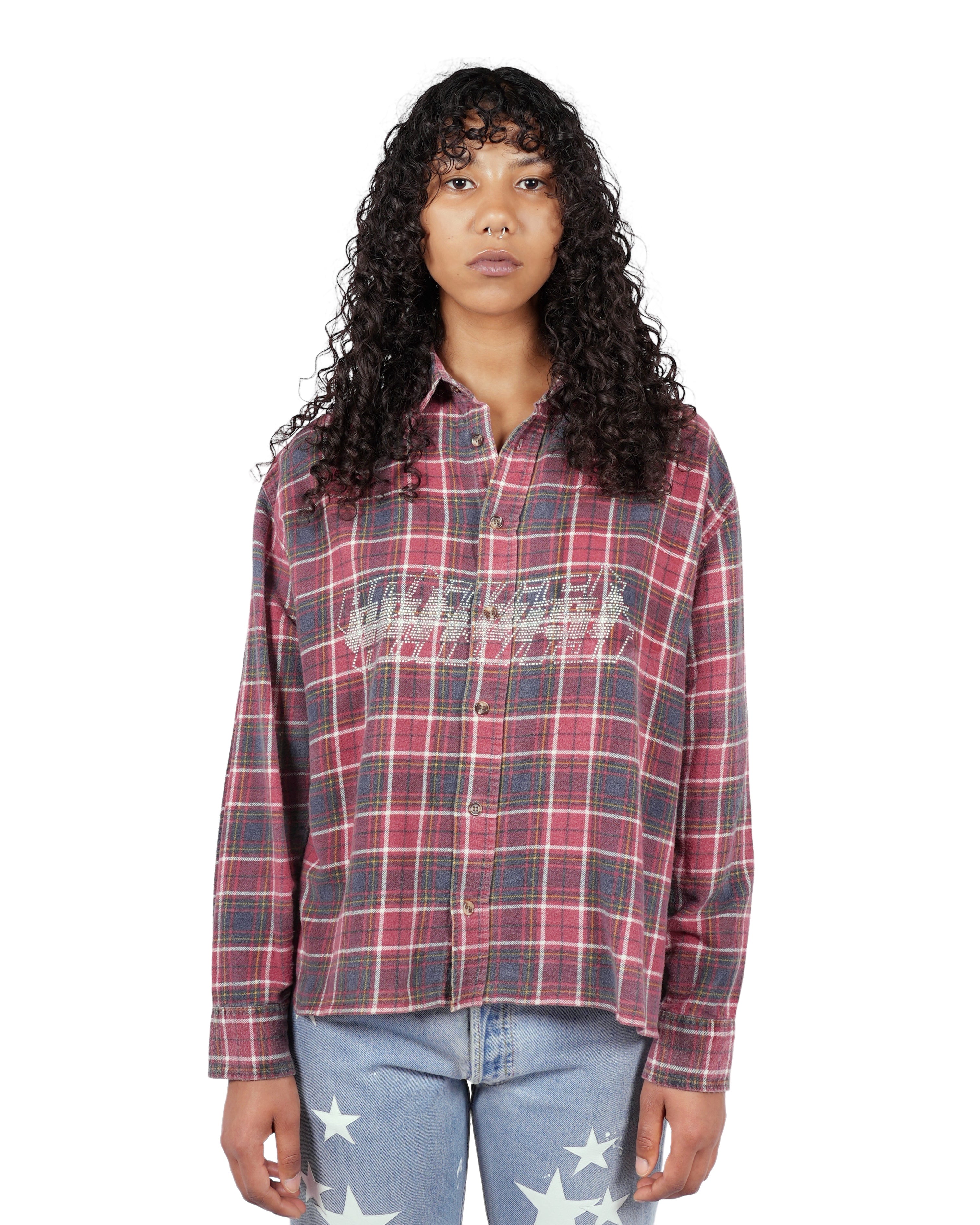 Rhinestones Flannel Shirt