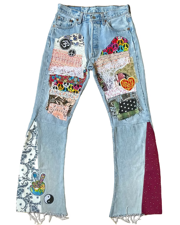 Patchwork Denim Pants