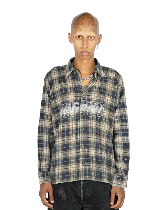 Rhinestones Flannel Shirt