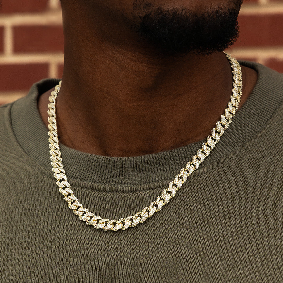 Micro Clustered Tennis Chain in Yellow Gold - 6mm