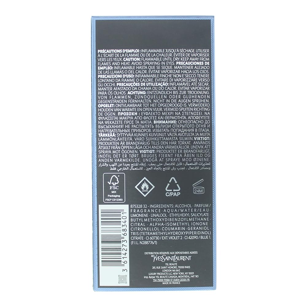YVES SAINT LAURENT Y Eau De Toilette for Men, 100 ml/3.3 fl oz