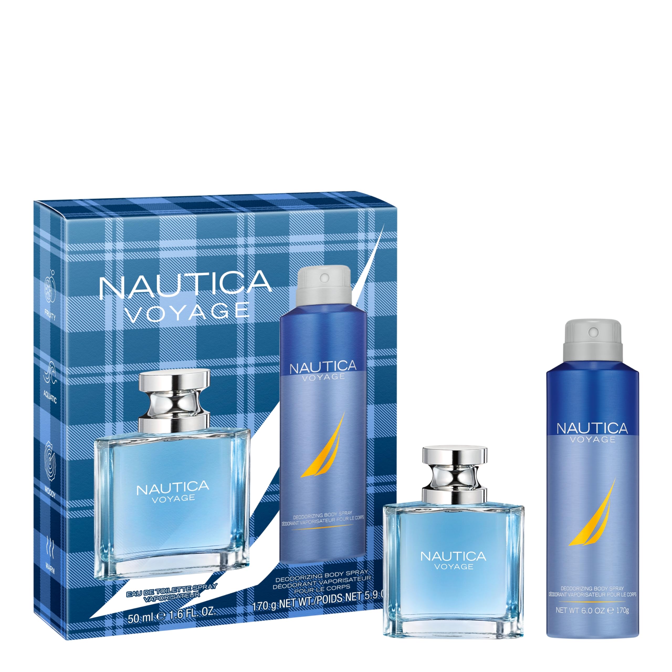 Nautica Voyage Eau De Toilette, Cologne and Fragrance For Men, Fresh, Romantic, Fruity Scent Woody, Aquatic Notes of Apple, Water Lotus, Cedarwood, and Musk Ideal Day Wear, Long Lasting 6.7Fl oz