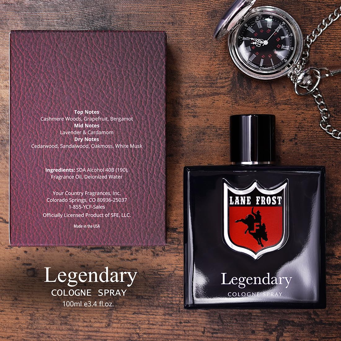 Lane Frost Legendary Cologne for Men - Orignal Western Scent for the Authentic Cowboy - Woodsy and Masculine Fragrance Spray - Long-Lasting Manly Cologne with Cedarwood and Musk Notes