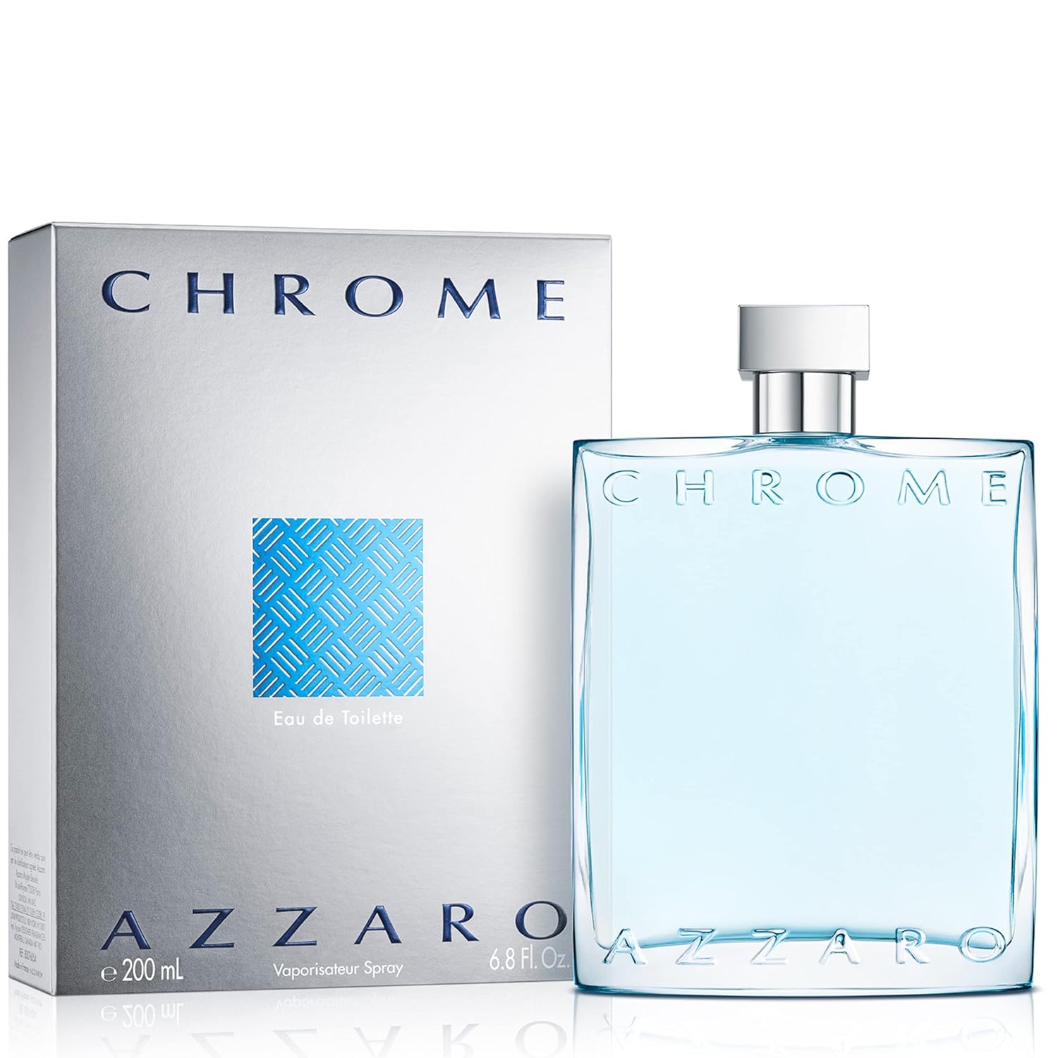 Azzaro Chrome Eau de Toilette - Fresh Aquatic Mens Cologne - Citrus, Woody, Musky Fragrance -Fresh Notes of Bergamot - Everyday Wear - Classic Summer Beach Scent - Luxury Perfumes for Men