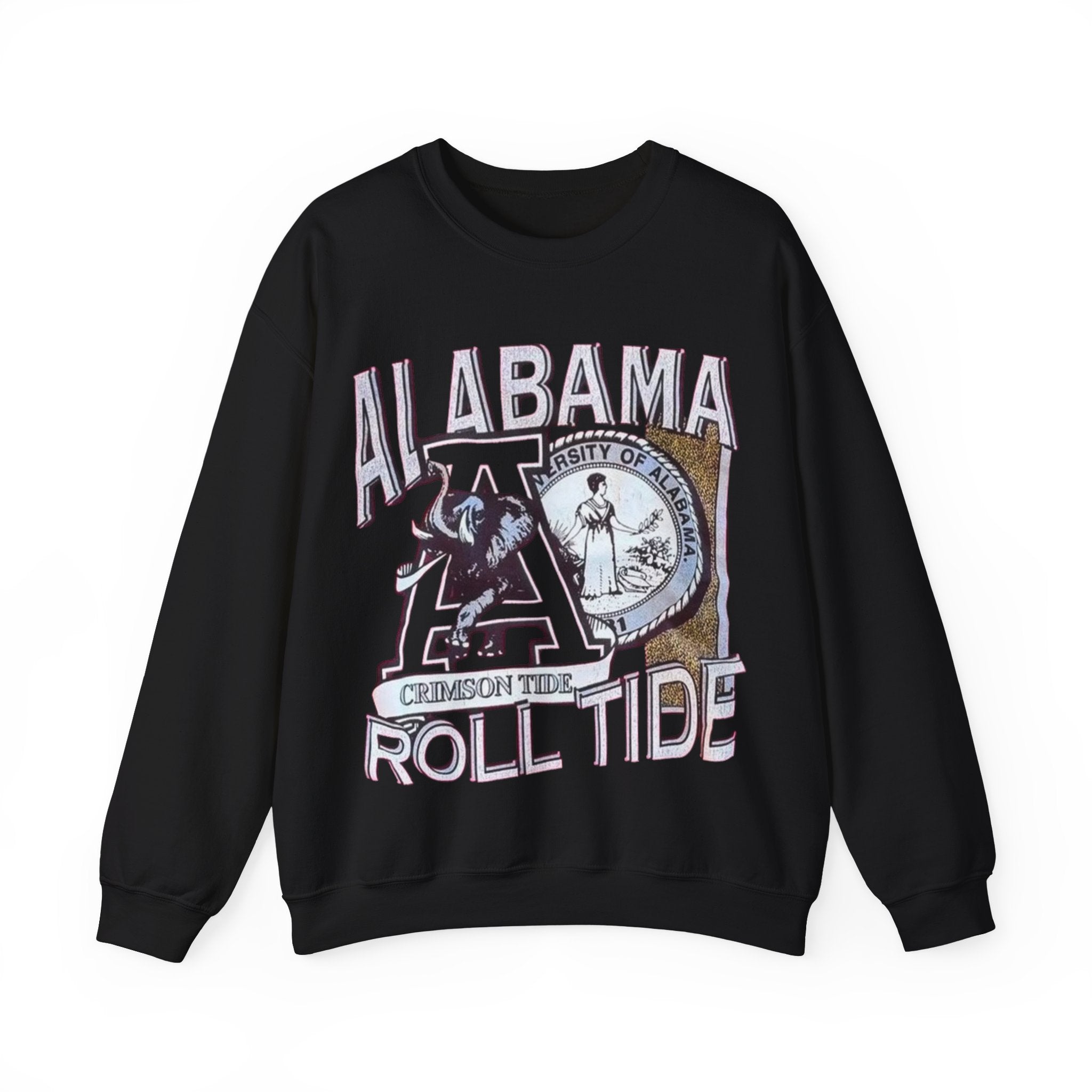 ALABAMA CRIMSON TIDE BLACK VINTAGE SWEATSHIRT