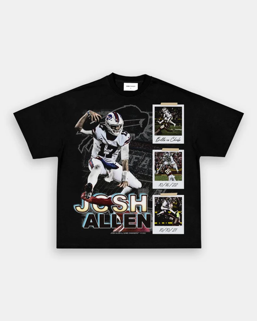 Black Josh Allen Buffalo Bills graphic t shirt – football QB streetwear VOTY