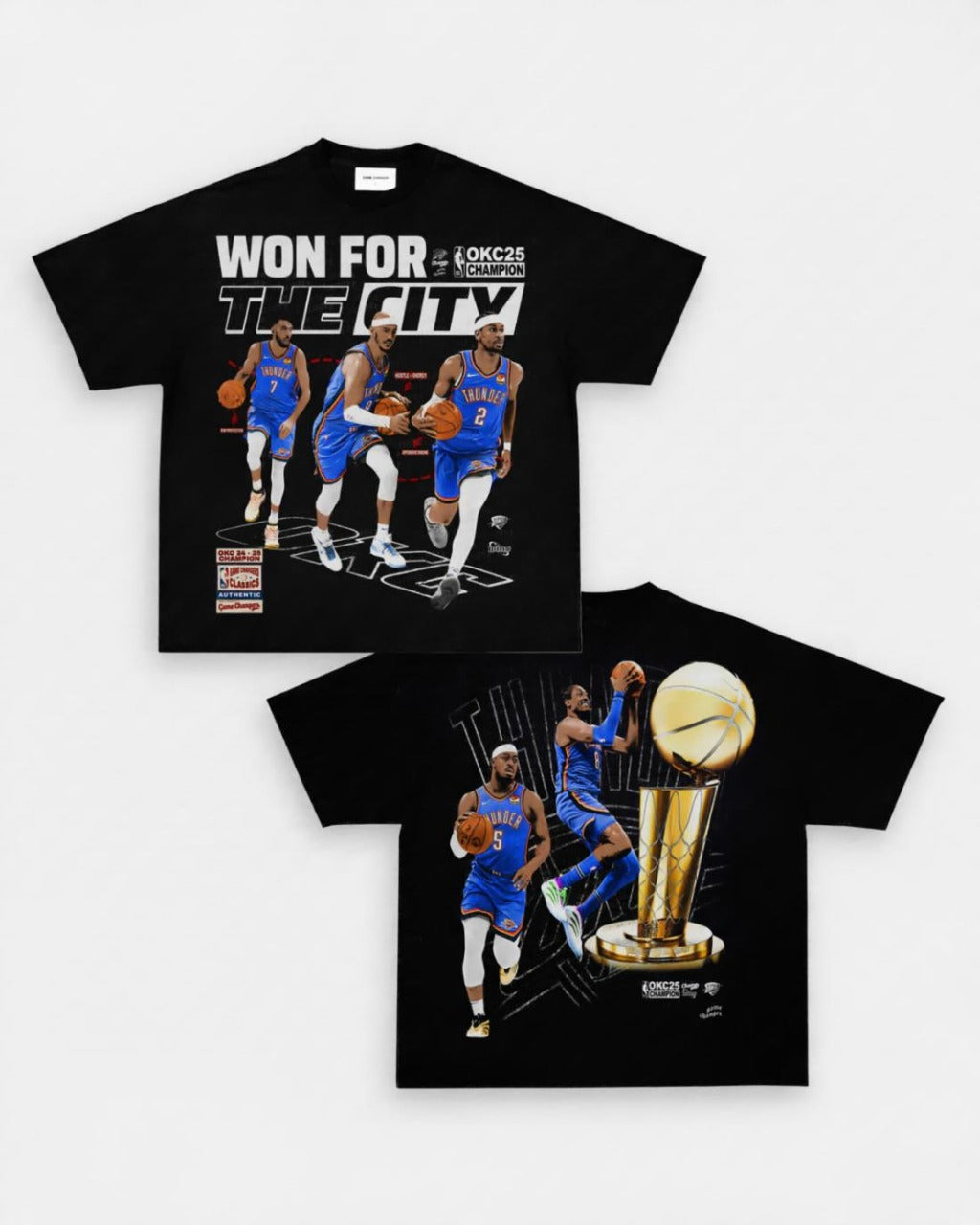 Black OKC championship style graphic t-shirt design