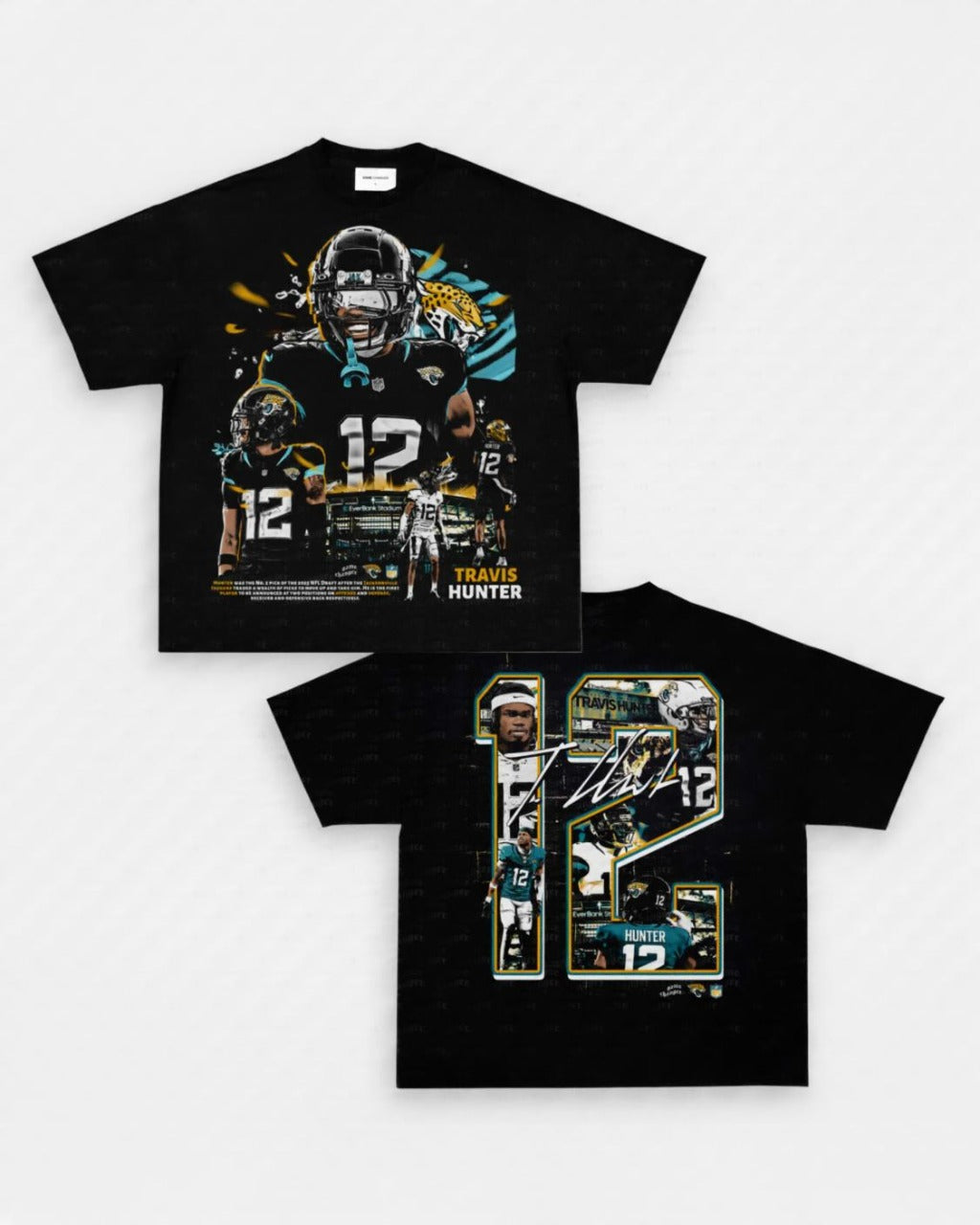 Black Travis Hunter Jacksonville Jaguars graphic t shirt – NFL rookie Jags football streetwear VOTY
