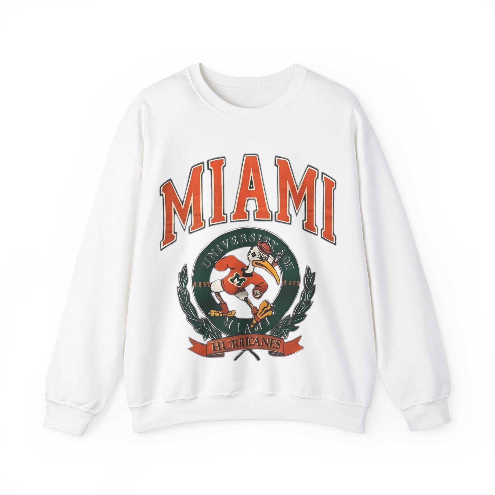 MIAMI HURRICANE WHITE VINTAGE SWEATSHIRT
