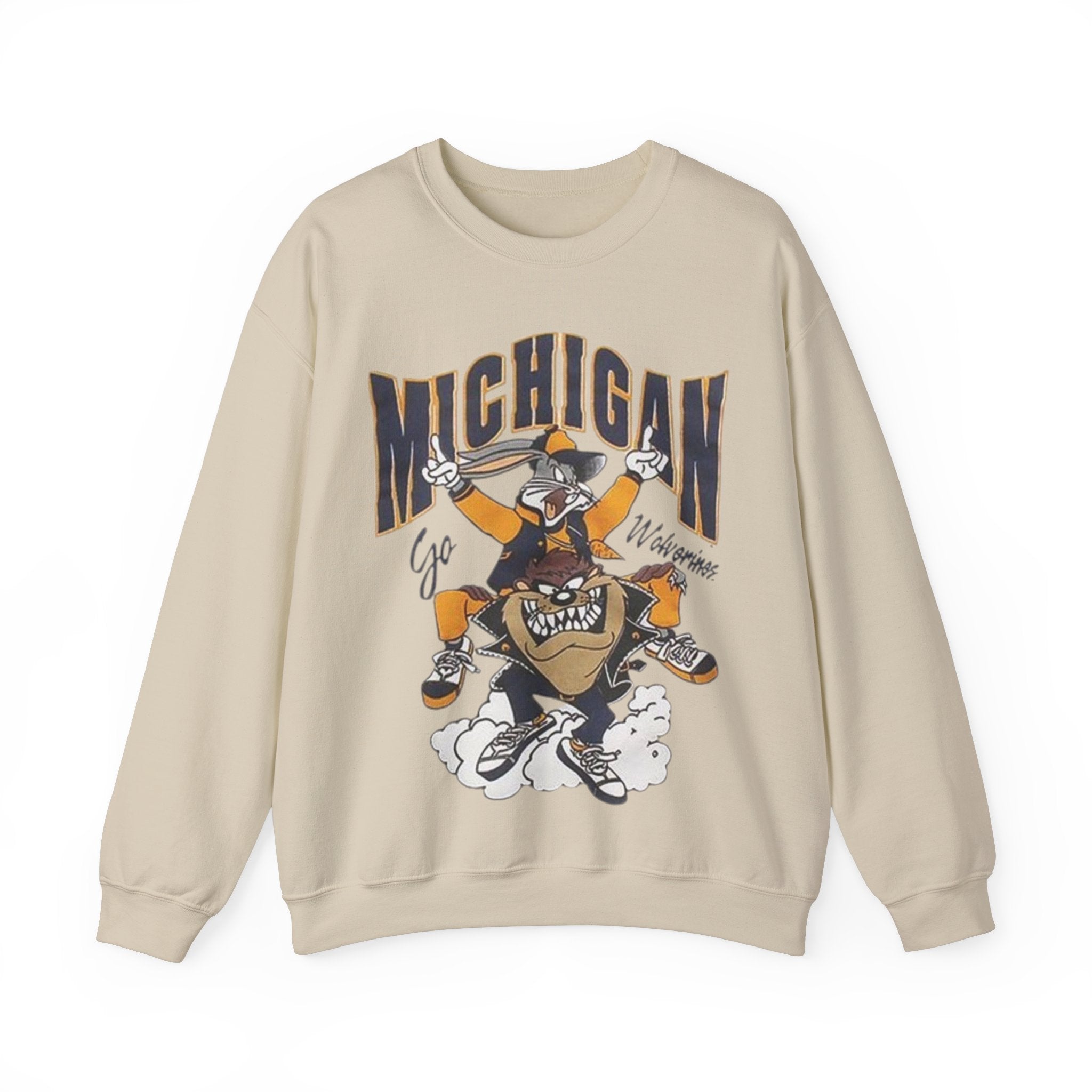 Michigan lonney tunes sweatshirt tan
