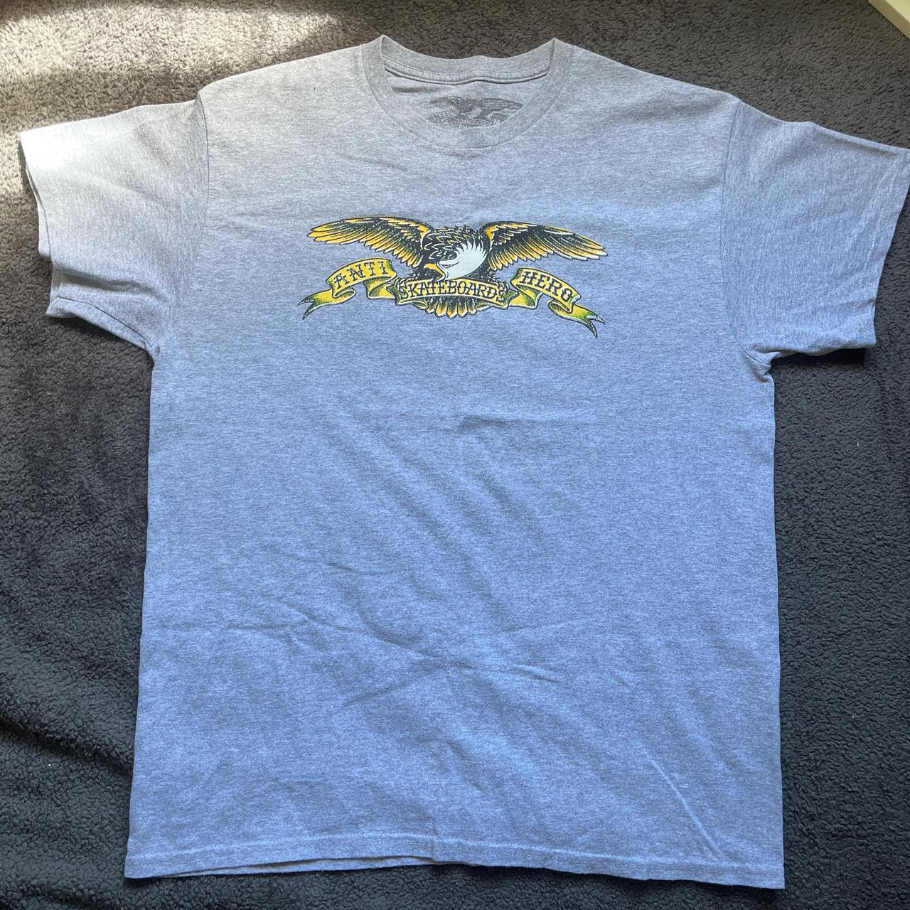 Anti-Hero Men's Grey and Blue T-shirt