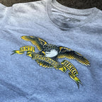 Anti-Hero Men's Grey and Blue T-shirt