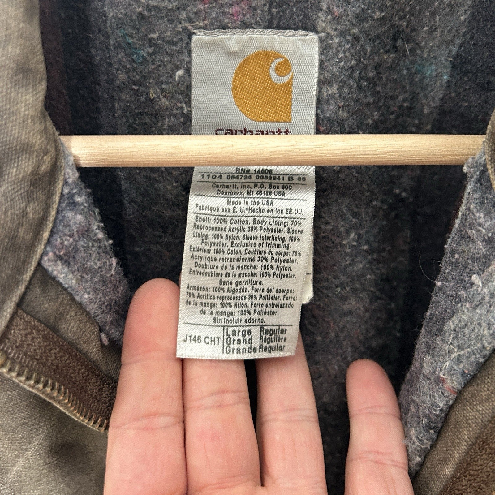 Vintage Carhartt Blanket-Lined Detroit Jacket “Chestnut” J146 CHT Men’s Large