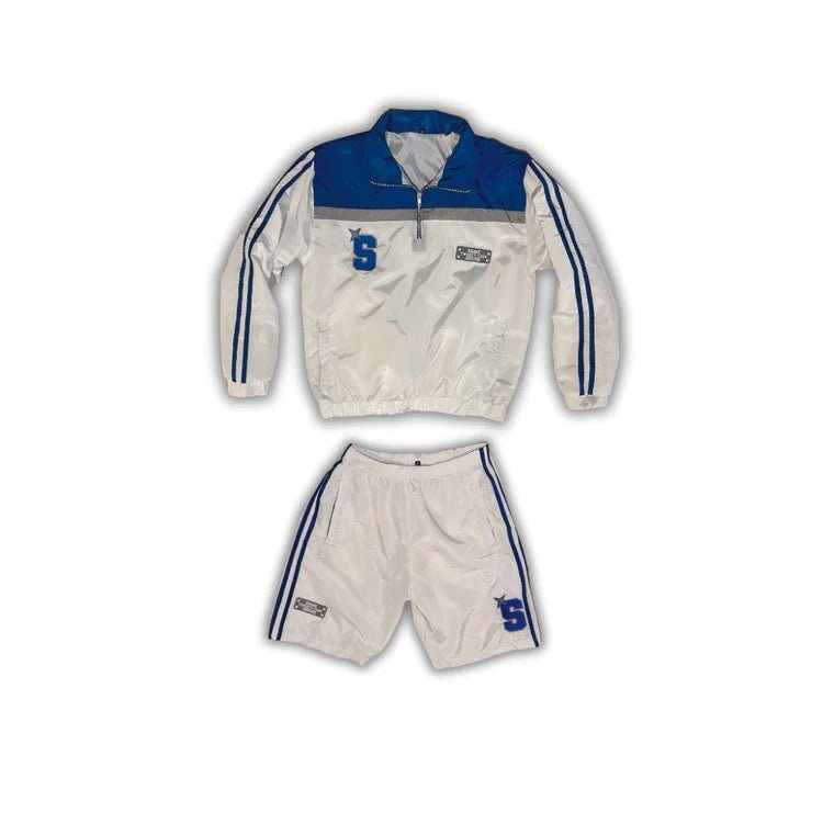Windbreaker Short Set (White/Blue) - VOTYSame24Hours